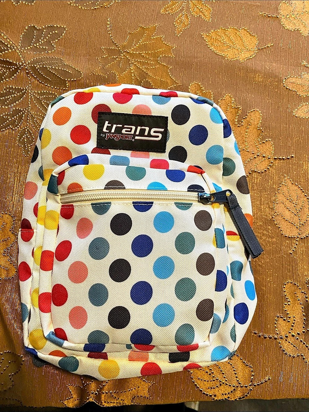 trans Polka Dot Backpack in White & Multicolor